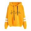 Autumn and Winter Long Sleeved Cat Paw and Heart Printed Hooded Sweatshirt 6978