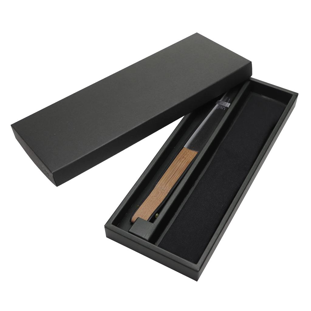 Fan Fan Set with Moon Black [Osaka Choseido] Fan, Men's, Fashionable, Business, Bag, Holder, Handkerchief, Age,