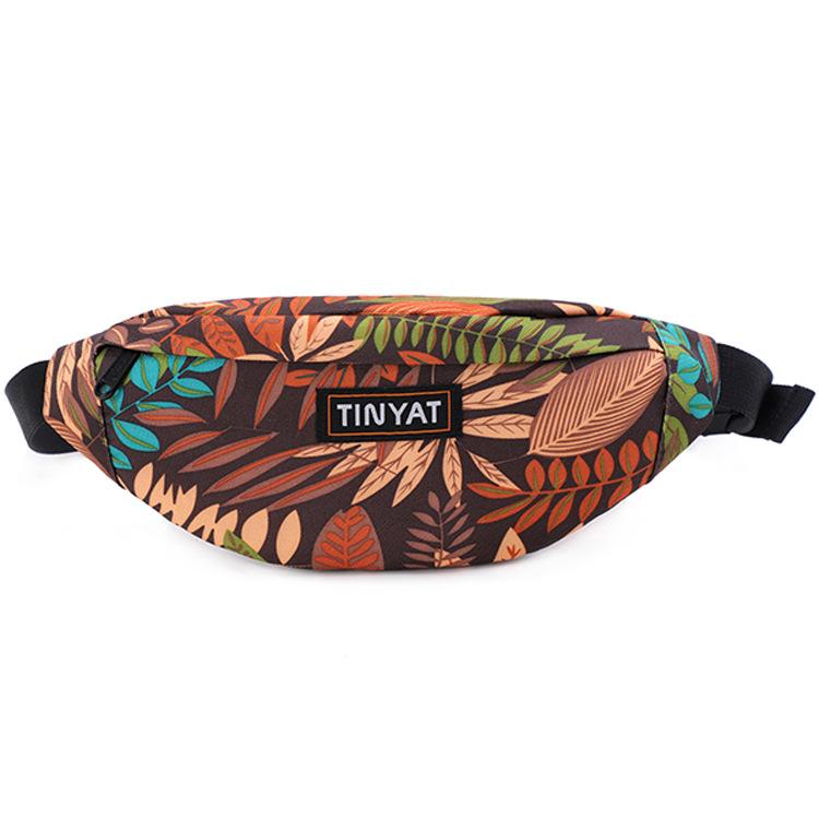 TINYAT Drucken Blatt Taille Pack Tasche für Männer Frauen Mode Lässig männer Gürtel Tasche Reise Weibliche Banane Taschen Kind Fanny pack Taschen