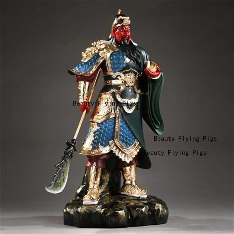 1pc Resin Guan Yu Ornament Buddhist Statues Statue of Guan Gong, God of Wealth Home Decoration Buddha Hall/Temple Decoration