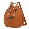 Women's Backpack Round Bag Large Capacity Travel Bag Solid Color Student Schoolbag