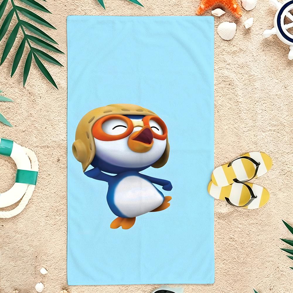 Animation P-Pororo the Little Penguin Towel Microfiber soft Beach Towel for Travel Fitness Sauna Bathing Camping