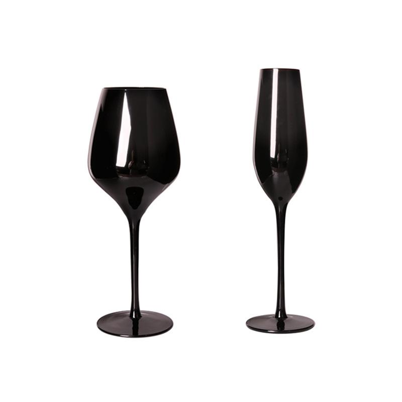 2Pcs Glass Household, Multi-purpose Black Crystal Glass, Tall Red Wine Glass, Champagne Glass, Glass Wine Glass