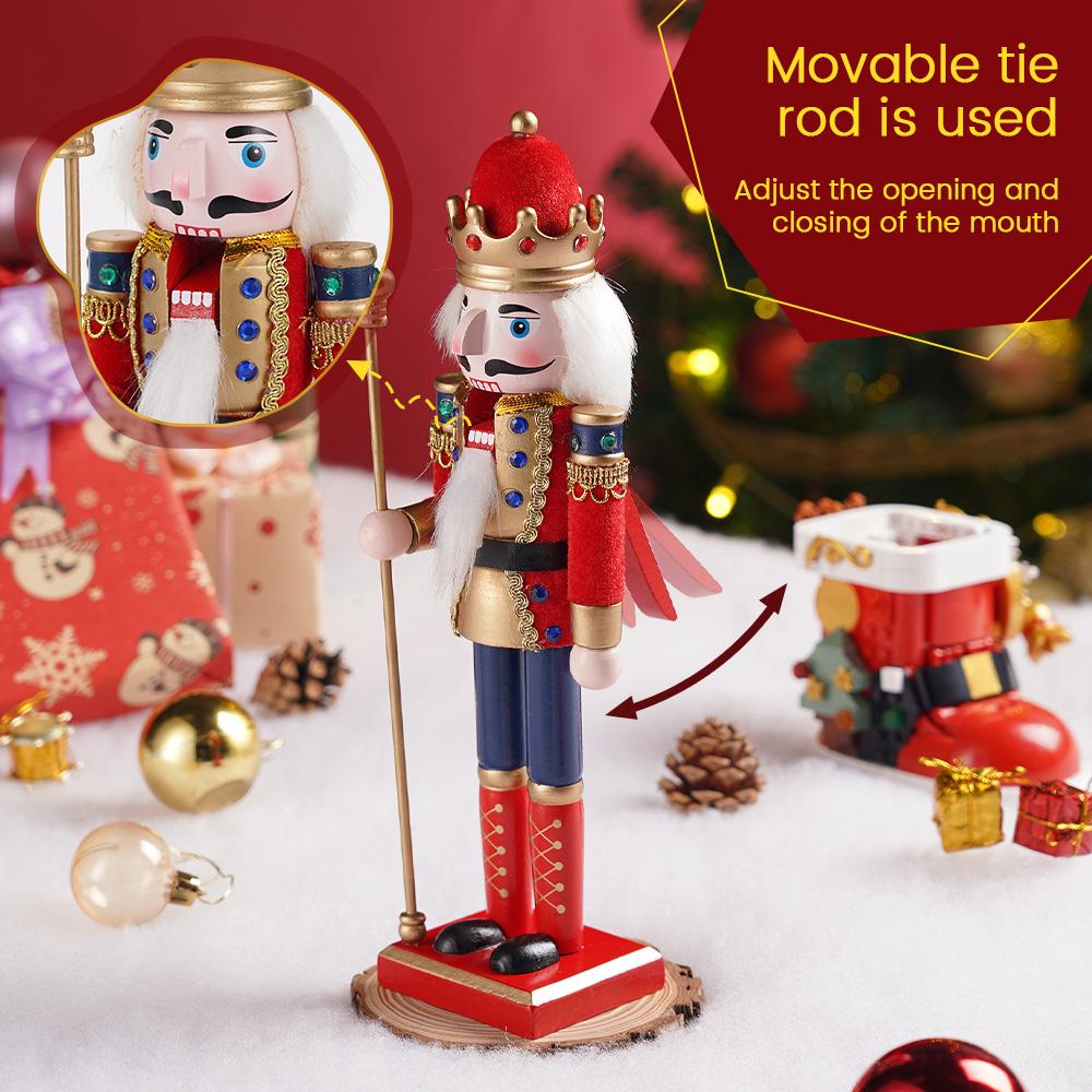 12 Inch King Nutcracker Painted Soldier Christmas Decor  Xmas Holiday Collectible Gifts for Festive Christmas Tree Table Decor