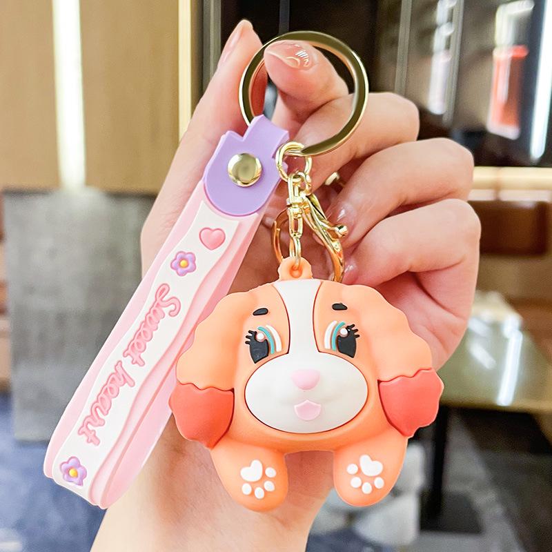 Refillable Sanrio Luminous Glitter Bubble Bead Keychain Pendant - Trendy Women's Bag Charm