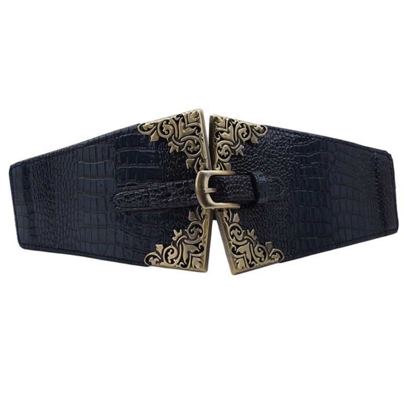 

Дівчата модний пояс PU пояс костюм Underbust широка талія тіло прикраси для вечірки джинсовий пояс сукня ланцюг чорний