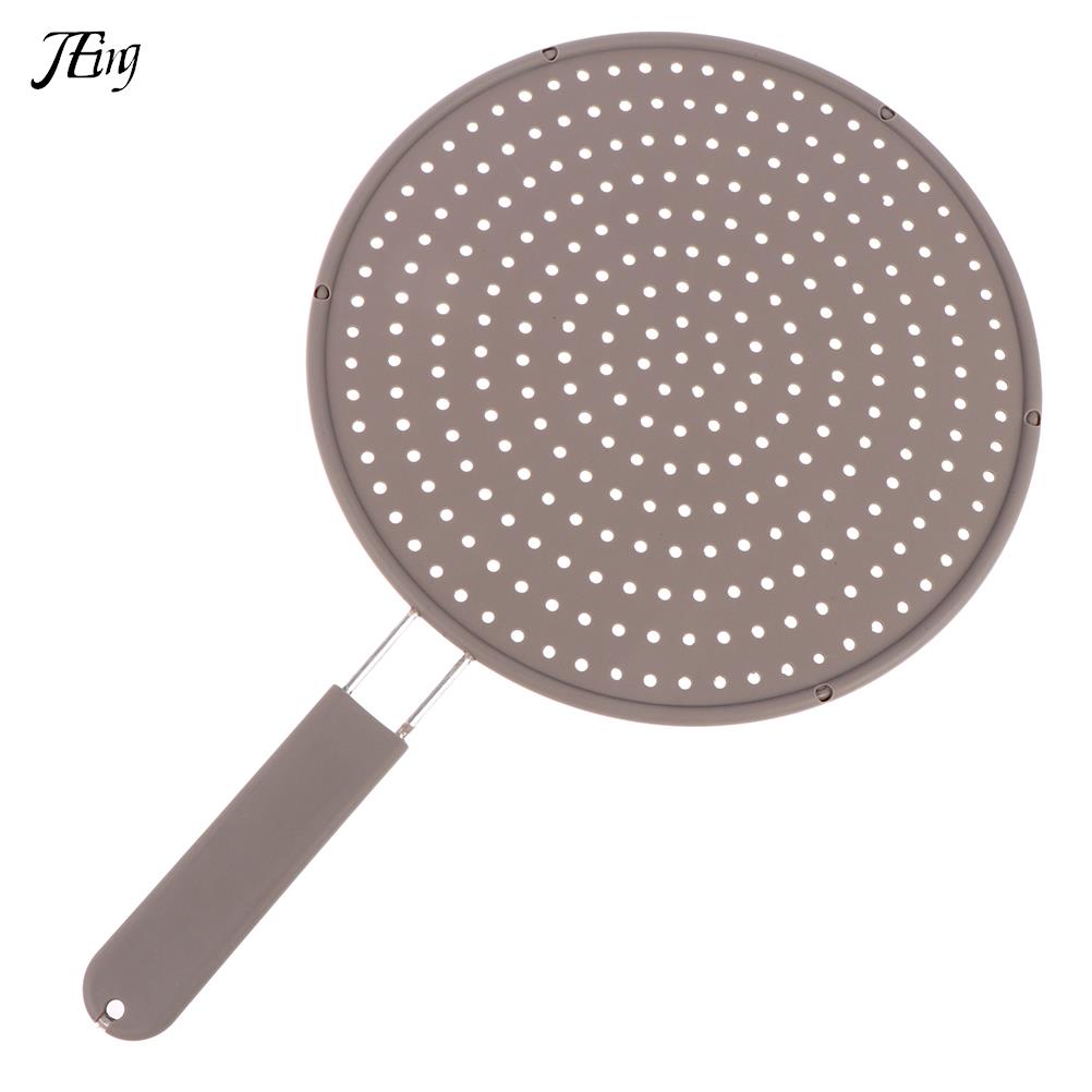 Silicone Splatter Guard Oil Grease Pan Lid Oil-Proof Splash Cover Frying Protection Mat Non-Slip Handle Pot Lid
