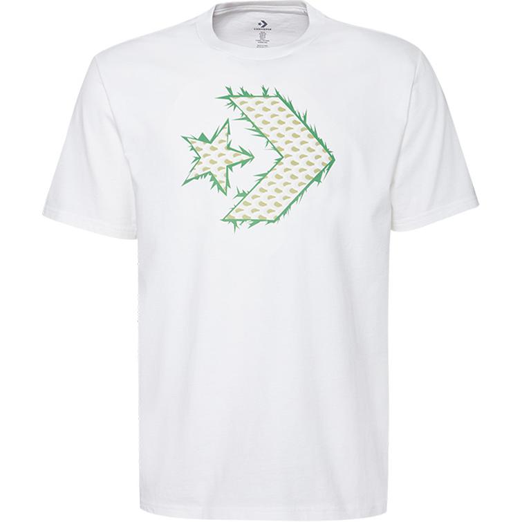 Converse T Shirts Men s White Crew Neck Moderate 10019359-A01 XL