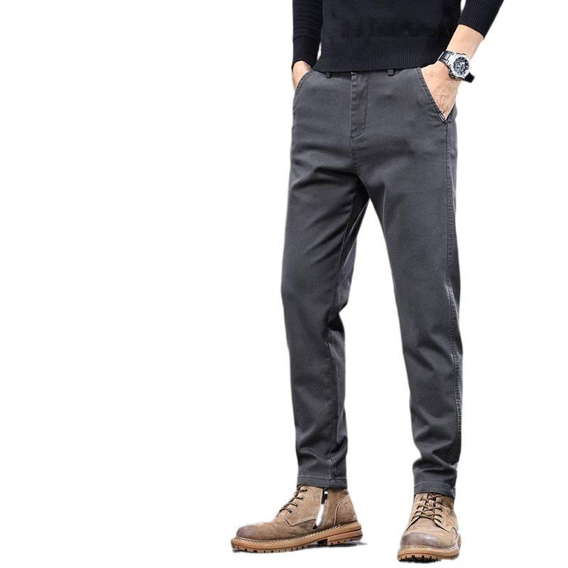 Romon 2025 Men's Casual Loose Straight-Leg Pants - Versatile Stretch for Spring/Autumn/Winter