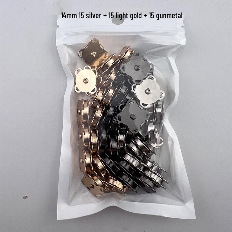 Plum Blossom Magnetic Snap Buttons: Hand-Sewn Invisible Male-Female Magnets (100 pcs)