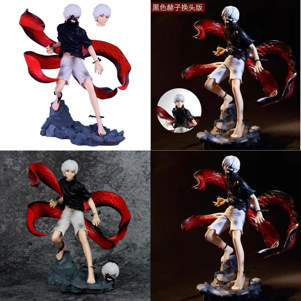 Detailed Tokyo Ghoul Kaneki Ken Collectible Figurine With Replaceable Masks 21cm Size