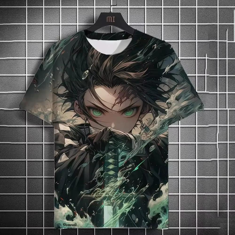 Summer New Men's T-shirt Anime Graphics 3D Printing Women Short Sleeve Summer Fashion Trend Oversized Kid T-shirt Street T-shirt