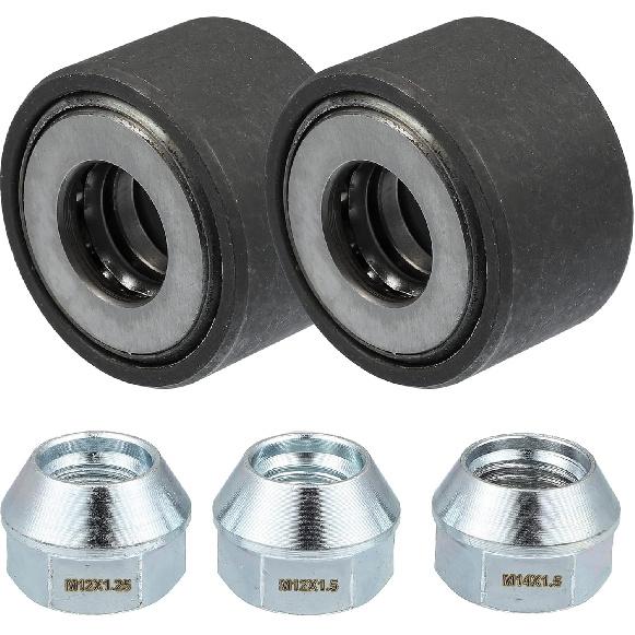 Motoforti Universal Wheel Stud Installer Tool, Wheel Bolt Installer, M12x1.25 M12x1.5 M14x1.5, Iron, with 3/4  Hex Wheel Lug Nuts, Silver Tone, 1 Set