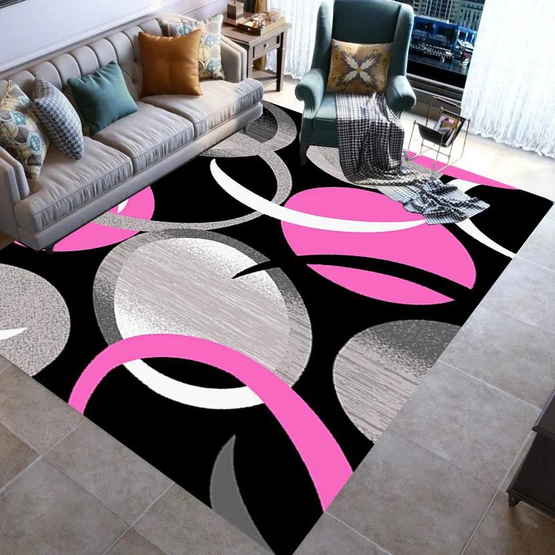 Stylish Geometric lines Washable Modern 3D Printing Carpet Mat for Living Room Bedroom Toilets Home Decoration Rugs