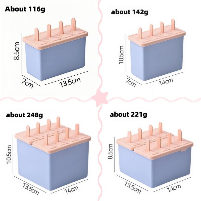 Popsicle/Sorbet Mold Food Grade Household Popsicle Making Frozen Ice Box Abrasive Tools with Lid Homemade Ice Cream Artifact