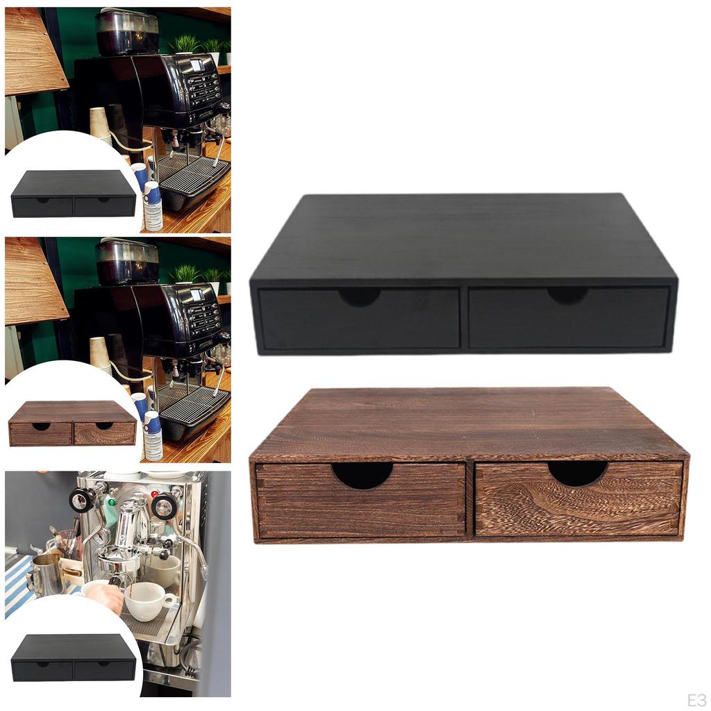 Coffee Capsule Holder Box Featuring Two Drawers for Bar and Office