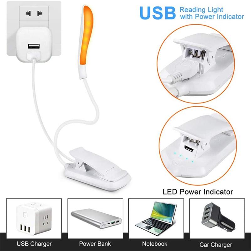 Lumină pentru cărți, reîncărcabilă prin USB, lampă pentru cărți cu 3 culori, luminozitate reglabilă, lampă de lectură pentru copii, lumini pentru somn pentru Kindle