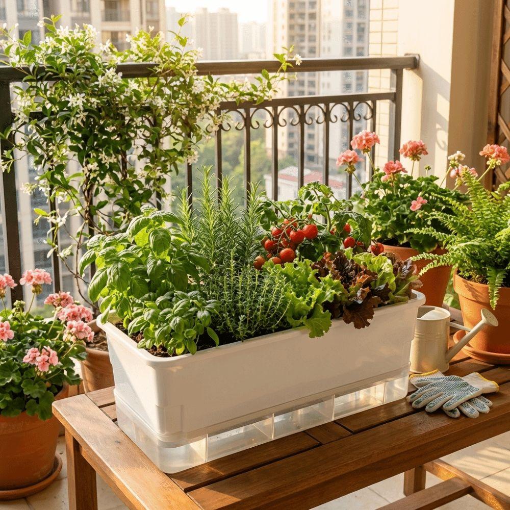 Self Watering Seedling Tray Plastic Growing Box Practical Plant Nursery Pot Vegetable Gardening