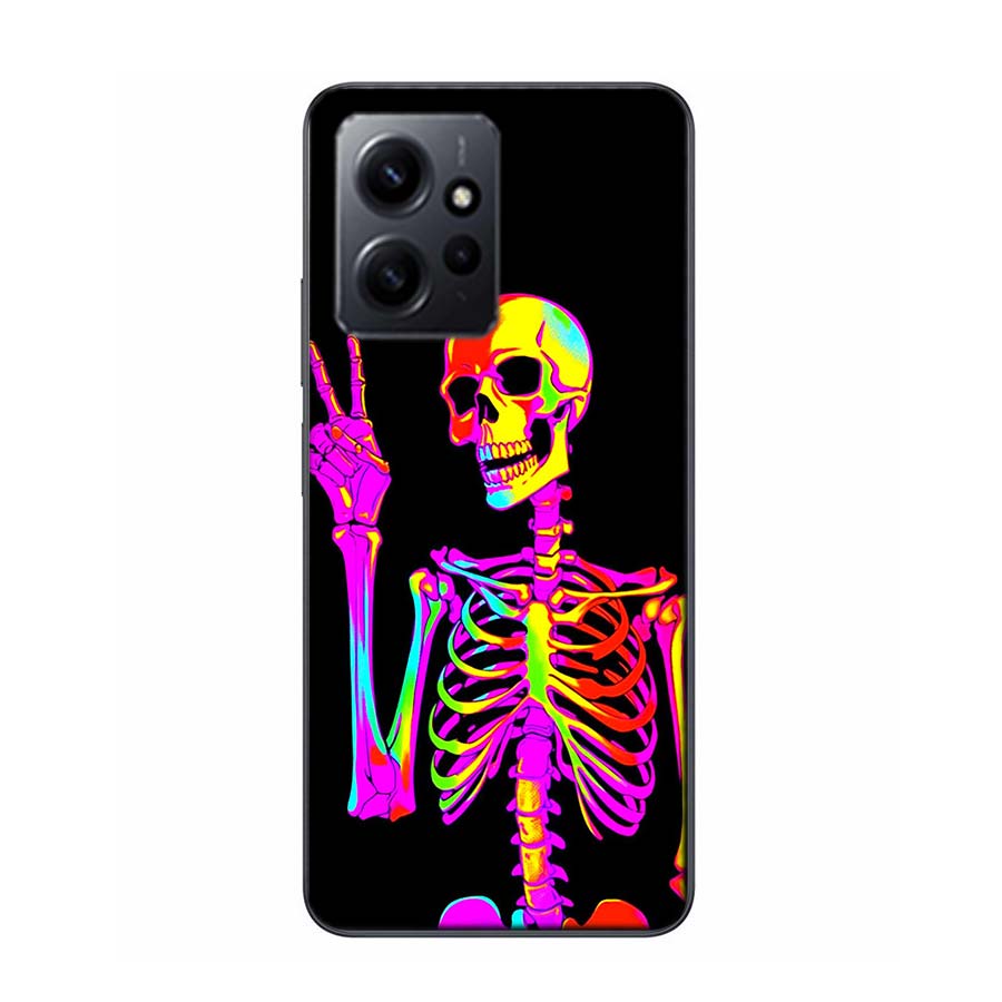 A Funny Skeleton Skull Phone Case For Redmi Note 14 15 Pro 5G 13 12 Pro Plus 11 11T 11E 11S 10 Pro 10S 9 9S Cover Cell Clear TPU