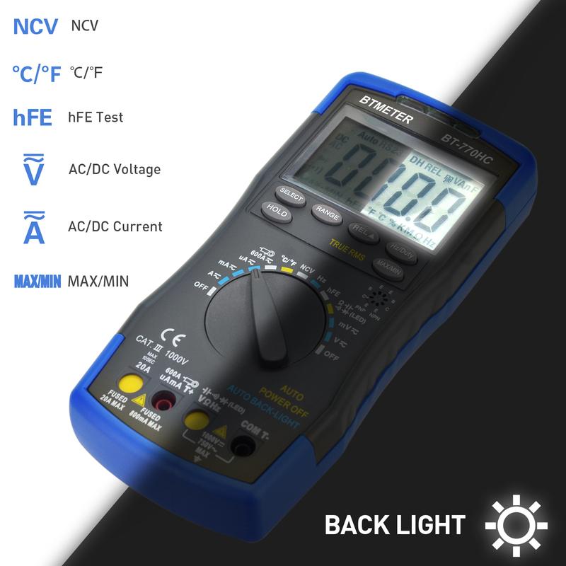 HoldPeak CAT III 1000V True RMS Digital Multimeter ±0.5% Accuracy NCV 600A Clamp Auto-Ranging for Electrician HVAC