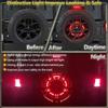 LEDMIRCY Spare Tire Brake Light 3rd Third Brake Light Rear Wheel Lights Tail Light LED Ring Red Light for Wrangler JK 2007-2018 2018- 1987- JKU JLU