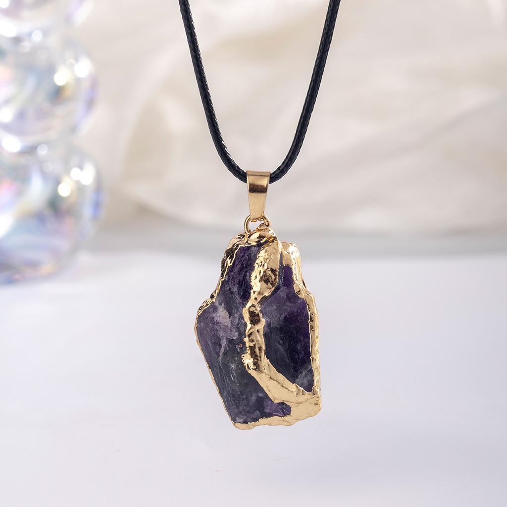 Natural stone irregular pendant, Baroque amethyst shaped necklace, jewelry,Christmas gift, Stocking stuffers, Valentine's Day gift, girlfriend gift