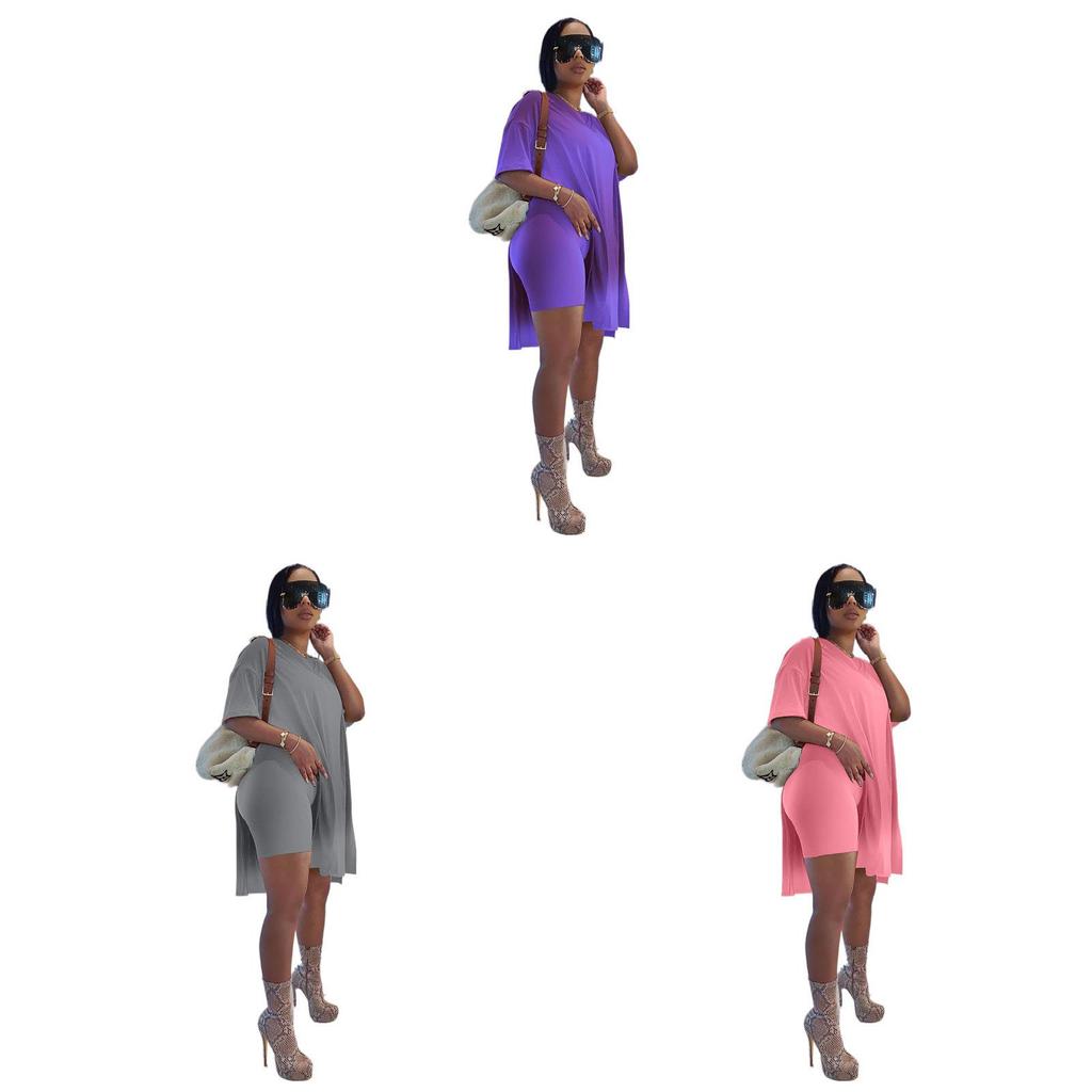 Womens Summer Casual Set With Polyester Fabric And Patching For Stylish Everyday Wear