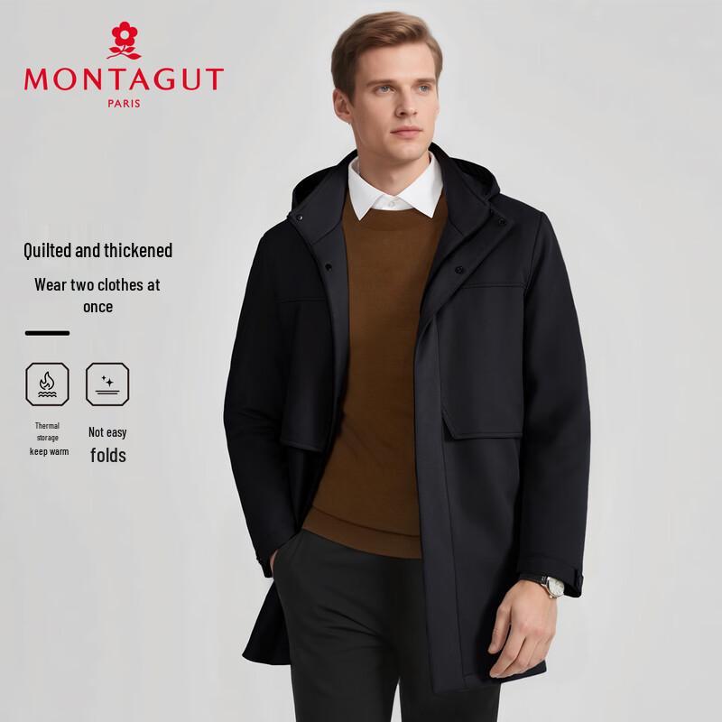 MONTAGUT Men's Padded Hooded Business Casual Jacket