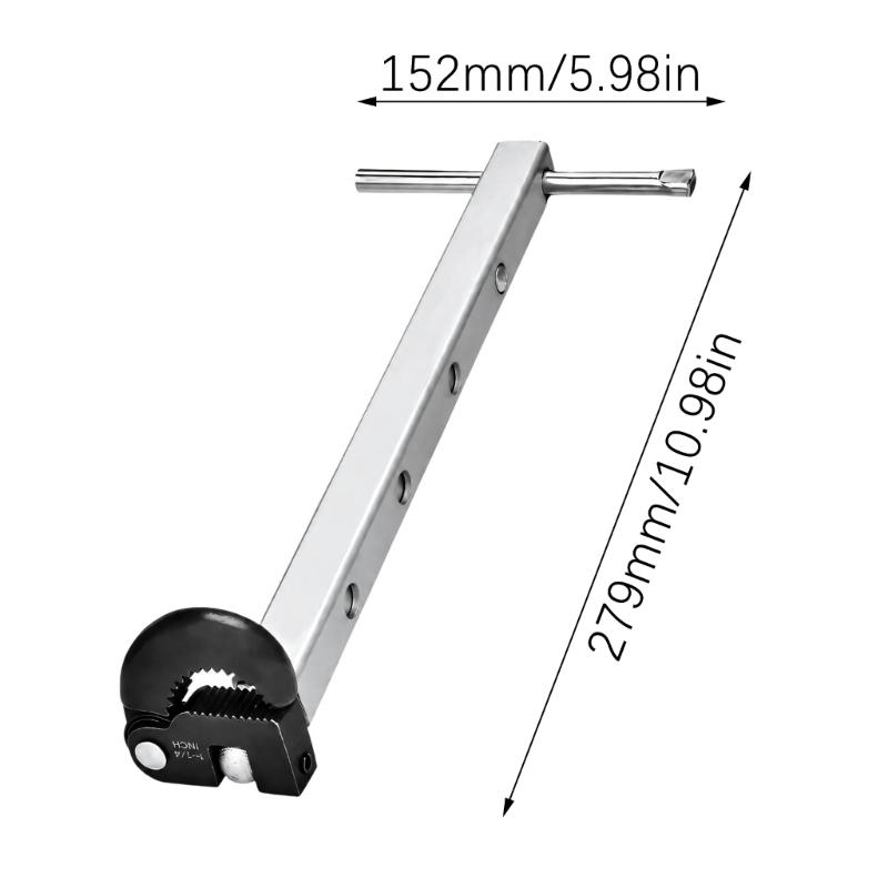 11" Basin Wrench, Sink Wrench, Adjustable Tap Nut Spanner Basin Spanner, Capacity of 3/8" to 1-1/4"