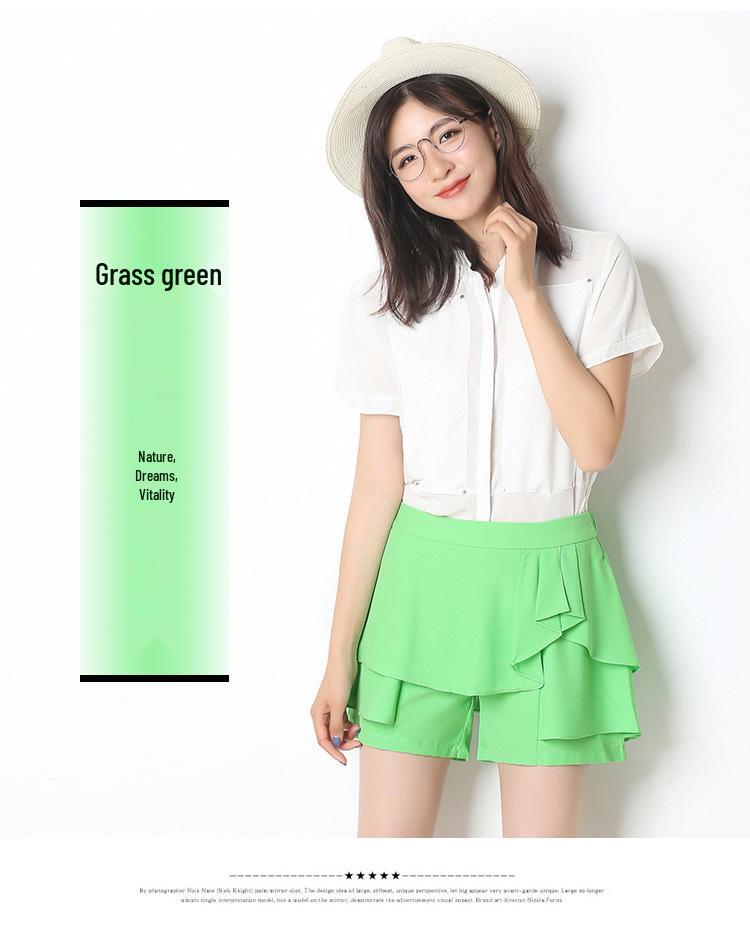 Women's Candy Color Elastic Waist Beach Shorts - Plus Size, Loose Fit, Wide Leg, Summer Home & Sports Cotton Leggings