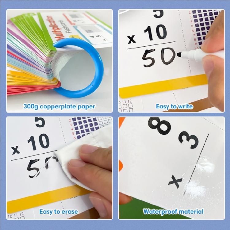 85Pcs Engaging Multiplication Learning Card Erasable Multiplication Flashcards Portable Math Learning Aid For Preschool