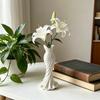 Ornaments with Formal Dress Shape Vase 3D One-Piece Molding Pearlescent Texture Flower Arrangement Ornament for Home Decor