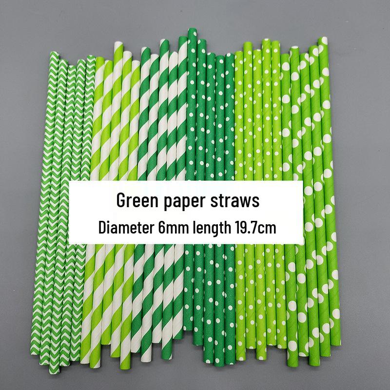 Eco-Friendly Disposable Decorative Paper Straws for Beverages and Desserts