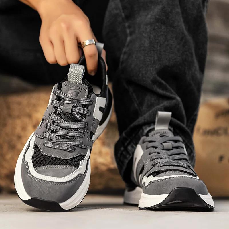 Fashion Men's Casual Sports Shoes Mesh Breathable Comfortable and Versatile Casual Shoes Soft Non-slip Sports Running Shoe Men's Classic