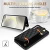 For Samsung Galaxy S24 Case with Wrist Strap Card Slots Rhombus Leather+TPU Phone Cover