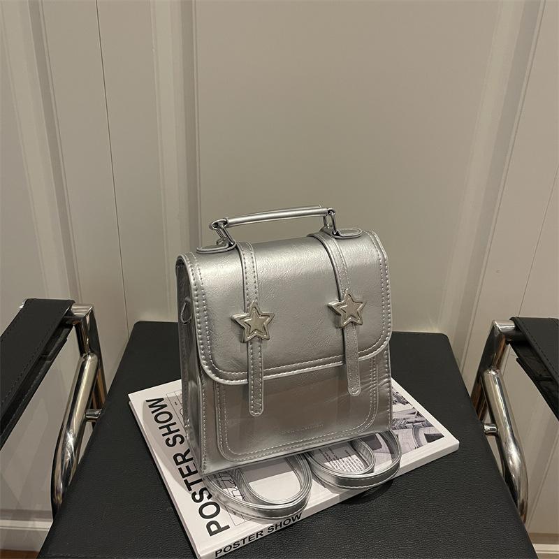 Schoolbag fashion trend texture casual backpack autumn and winter new bag 1011 niche design women's simple backpack