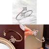 Gold Silver Plated Zircon Iris Bloom Cuff Bracelet For Stylish Office Accessories