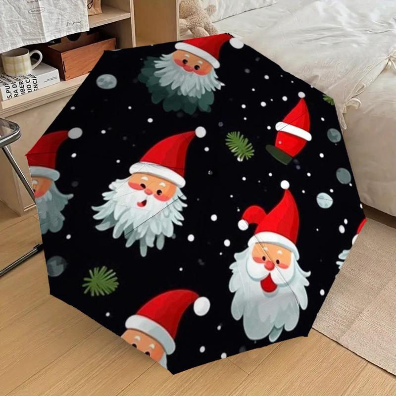 1 Stück Automatischer Klappschirm mit Weihnachtsmann - Kompaktes 8-Rippen-Design, Perfektes Geschenk für Freunde & Familie yy250926016