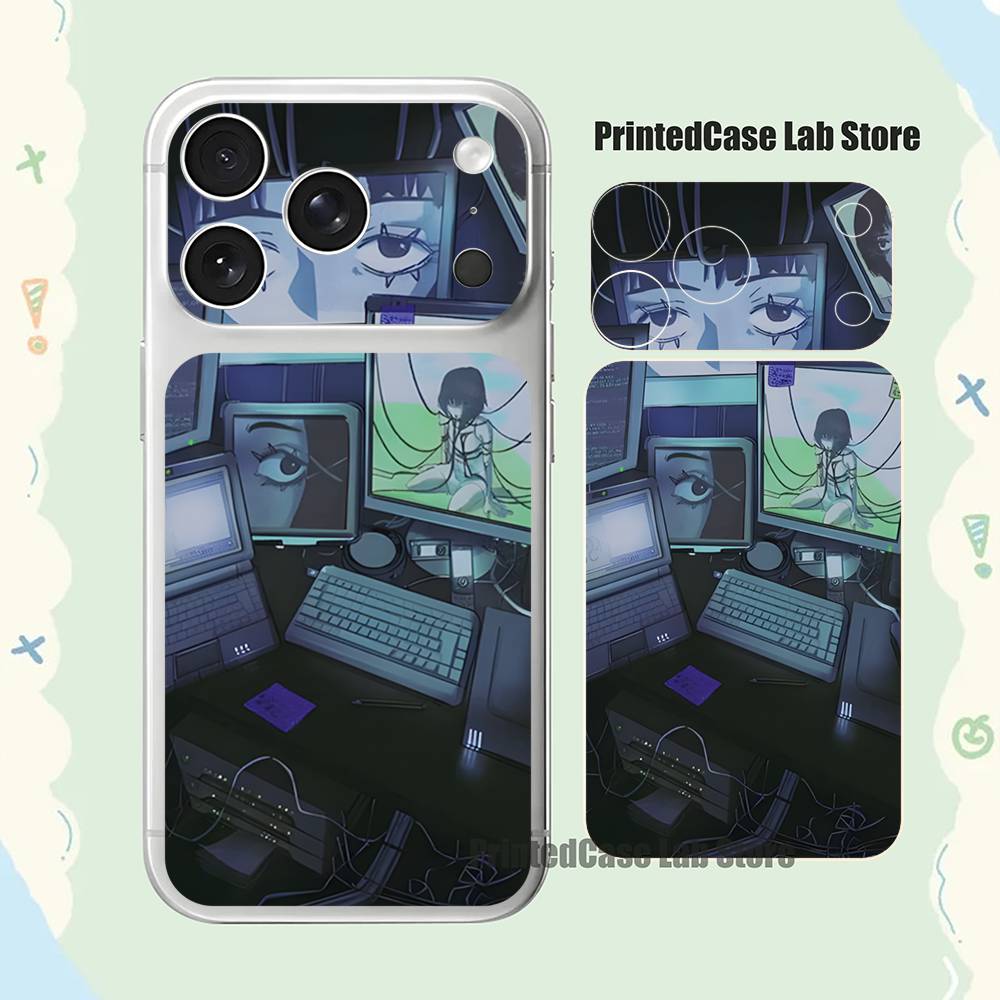

L-Lain Tear Down Fiber Skin Wrap Change Case for IPhone 17 Pro Max Back Sticker Cover iPhone17pro
