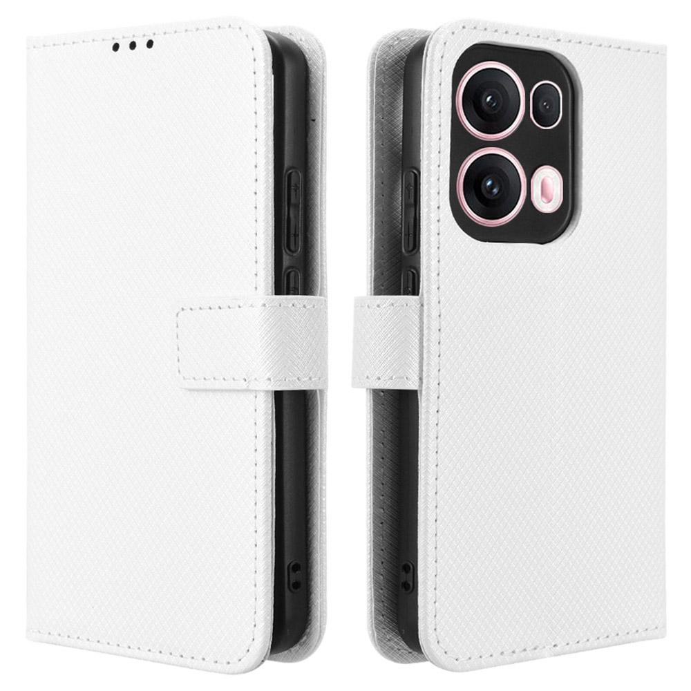For Oppo Reno13 Pro 5G Case PU Leather Diamond Texture Wallet Phone Cover