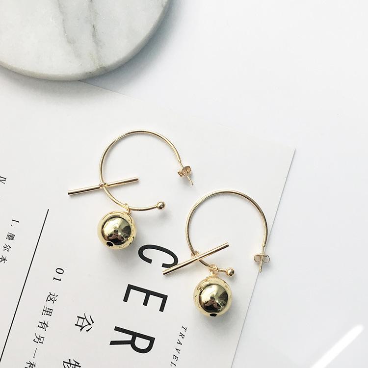 Circle Geometric Temperament Long Section Semi-circular Earrings, Minimalist Exaggerated Personality Earrings Brincos Oorbellen