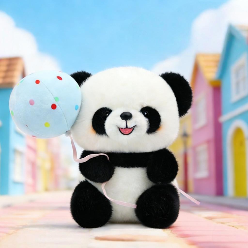 Cute Panda Plush Toy With Super Soft Short Pile For Office Decor And Gift