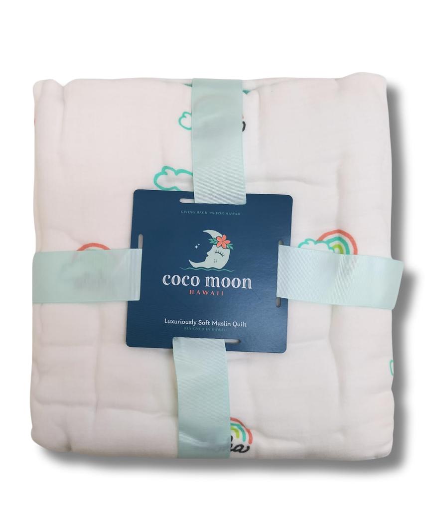 Coco Moon Rainbow Pattern Havajská deka 8 vrstev zavinovaček Na dotek měkký jako hedvábí [Deka/Pot o'Aloha]