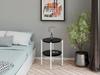 Stolik Nocny Okrągły Loft Z Półką 35X35X46 Cm Metalowy Biały