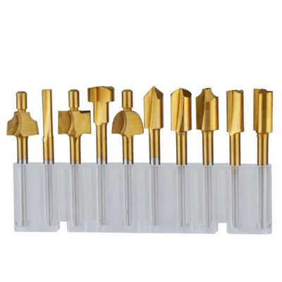 HSS Träfräsbitar Filar Titannitridbelagda Mini 3mm Träskärare Fräsning Passar Dremel Rotary Set Snickarverktyg