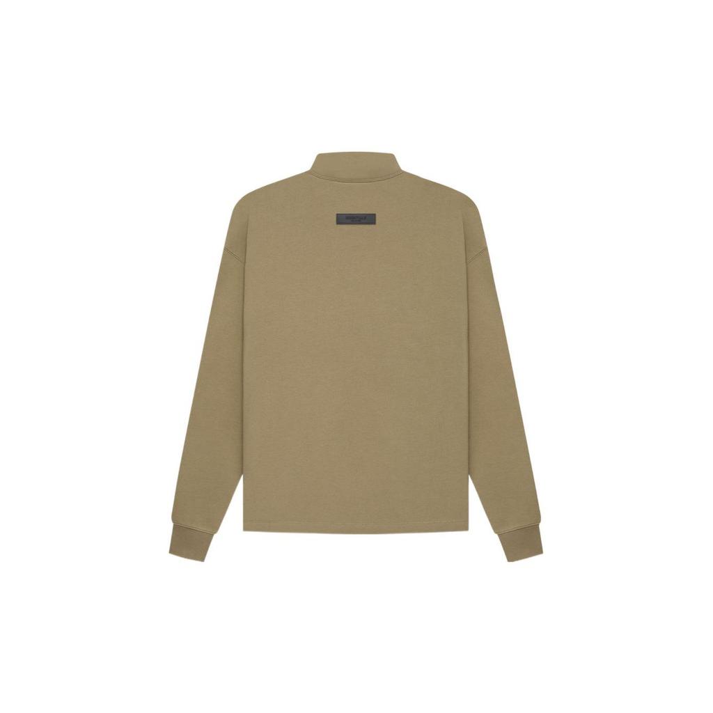 Fear of God Essentials SS22 Relaxed Mockneck Fleece-lined Sweatshirt With Logo Print Men Tops Oak-Brown FOG-SS22-927