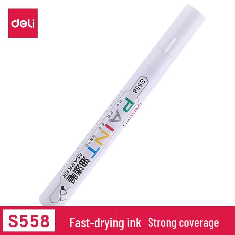 Deli White Waterproof Paint Marker Pen