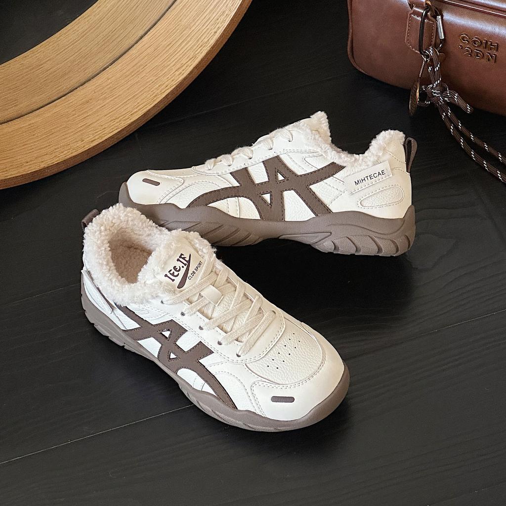Platform-soled German training shoes women's spring new color matching retro lace-up inner height-increasing casual sports shoes Forrest Gump shoes
