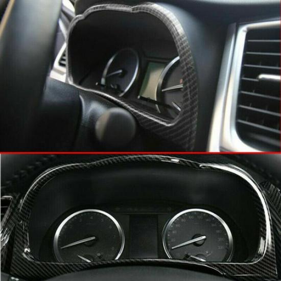 Carbon Fiber Front Dashboard Decor Cover Trim For Toyota Highlander 2015-2019
