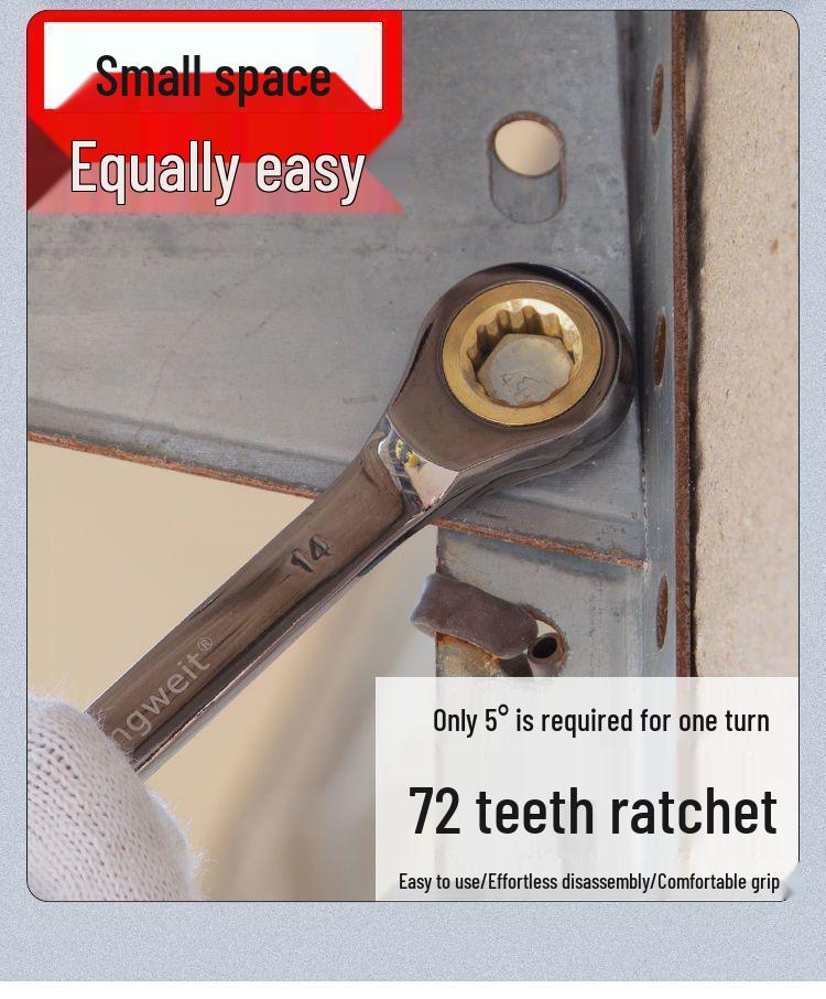 6-32mm Quick-Open Double-Ended Ratchet Wrench Set for Auto Repair